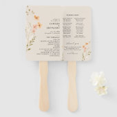 Boho Wildblume Wedding Program Hand Fan Fächer (Vorne und Hinten)