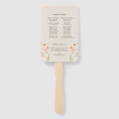 Boho Wildblume Wedding Program Hand Fan Fächer (Rückseite)