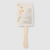 Boho Wildblume Wedding Program Hand Fan Fächer (Vorderseite)