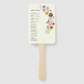 Boho Wildblume Wedding Program Hand Fan Fächer (Rückseite)