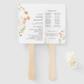 Boho Wildblume Wedding Program Hand Fan Fächer (Vorne und Hinten)
