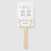 Boho Wildblume Wedding Program Hand Fan Fächer (Rückseite)