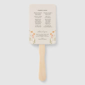 Boho Wildblume Wedding Program Hand Fan Fächer (Rückseite)