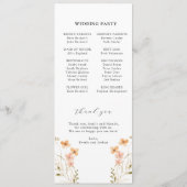 Boho Wildblume Wedding Program Programm (Rückseite)