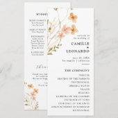 Boho Wildblume Wedding Program Programm (Vorne/Hinten)