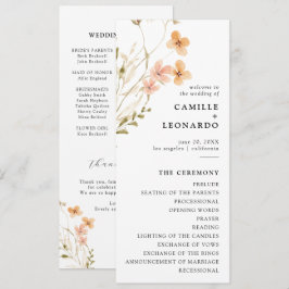 Boho Wildblume Wedding Program Programm