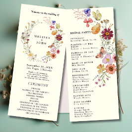 Boho Wildblume Wedding Program Programm