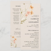 Boho Wildblume Wedding Program Programm (Vorne/Hinten)