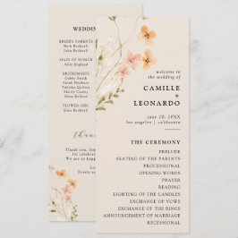Boho Wildblume Wedding Program Programm