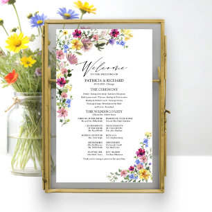 Boho Wildblume Wedding Program Sign Poster