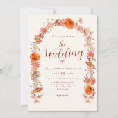 Boho Wildblume Wedding QR Code Einladung (Vorderseite)