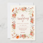 Boho Wildblume Wedding QR Code Einladung (Vorderseite)