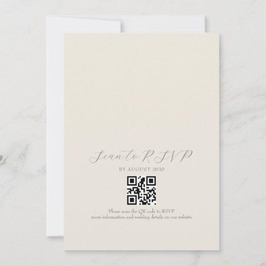 Boho Wildblume Wedding QR Code Einladung (Rückseite)