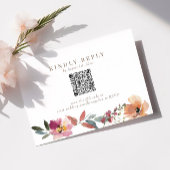 Boho Wildblume Wedding QR Code RSVP Card Karte