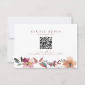 Boho Wildblume Wedding QR Code RSVP Card Karte (Vorderseite)