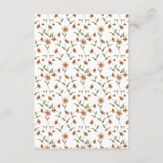 Boho Wildblume Wedding Reception Enclosure Card Begleitkarte (Rückseite)