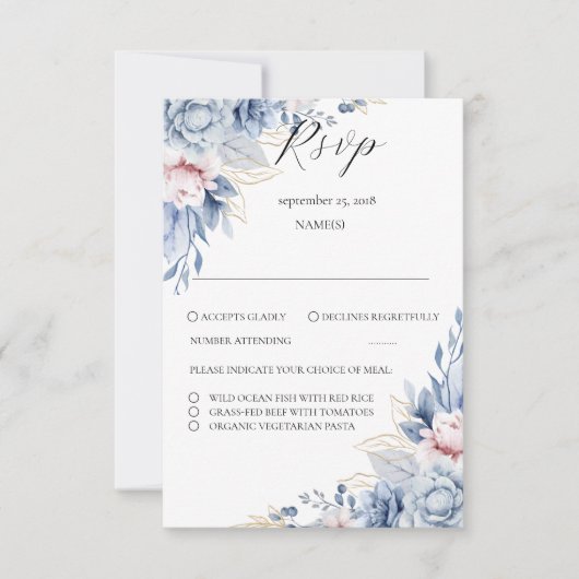 Boho Wildblume Wedding RSVP (Vorderseite)