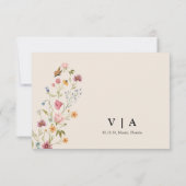 Boho Wildblume Wedding RSVP Card (Rückseite)