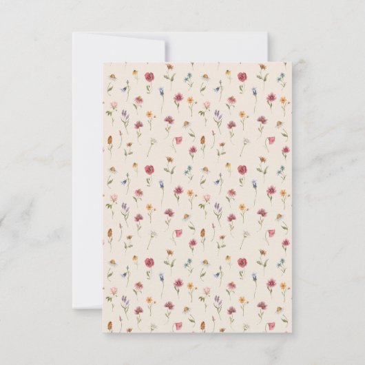 Boho Wildblume Wedding RSVP Card (Rückseite)