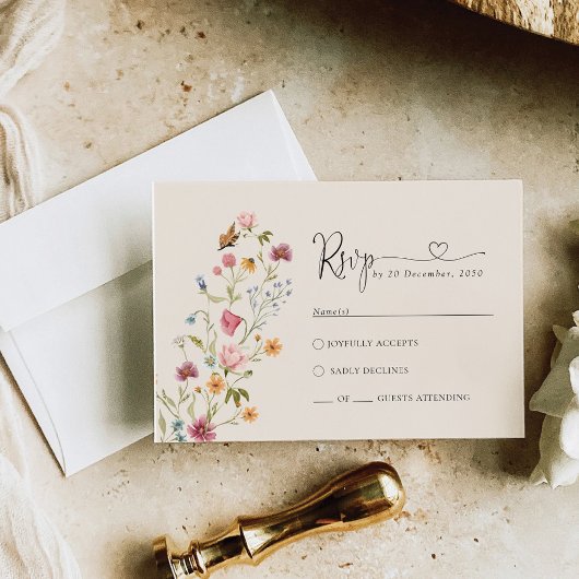 Boho Wildblume Wedding RSVP Card