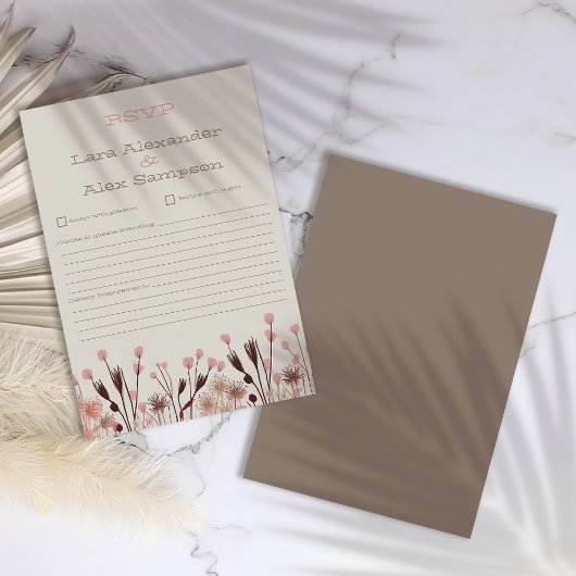 Boho Wildblume Wedding RSVP Card