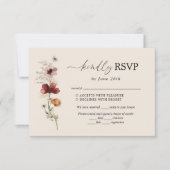 Boho Wildblume Wedding RSVP Card Karte (Vorderseite)