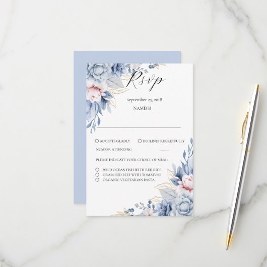 Boho Wildblume Wedding RSVP Karte (Vorderseite/Rückseite Beispiel)