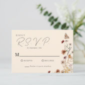 Boho Wildblume Wedding RSVP Karte (Stehend Vorderseite)