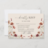 Boho Wildblume Wedding RSVP Karte (Vorderseite)