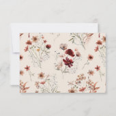 Boho Wildblume Wedding RSVP Karte (Rückseite)