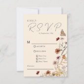 Boho Wildblume Wedding RSVP Karte (Vorderseite)