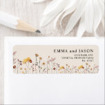 Boho Wildblume Wedding Rücksendeadressen-Aufkleber<br><div class="desc">Die Rücksendeadressen-Aufkleber von Boho Floral zeichnen sich durch einen bohenhaften Stil mit Blumenkunst und neutralen Erden- und Beigetönen aus.</div>