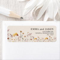 Boho Wildblume Wedding Rücksendeadressen-Aufkleber