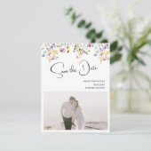 Boho Wildblume Wedding Save The Date (Stehend Vorderseite)