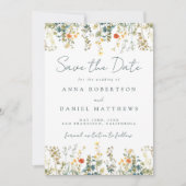 Boho Wildblume Wedding Save The Date (Vorderseite)