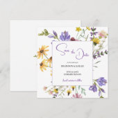 Boho Wildblume Wedding Save The Date (Vorne/Hinten)