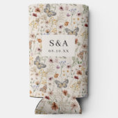 Boho Wildblume Wedding Seltzer Can Cooler Selters Dosenkühler (Rückseite)