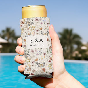 Boho Wildblume Wedding Seltzer Can Cooler Selters Dosenkühler