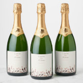Boho Wildblume Wedding Sparkling Wine Label Schaumweinetikett (Flaschen)