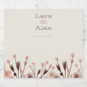 Boho Wildblume Wedding Sparkling Wine Label Schaumweinetikett (Einzelnes Label)