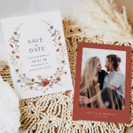Boho Wildblume Wedding speichern das Datum der Ein Einladung