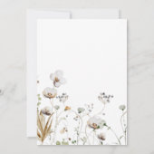 Boho Wildblume Wedding speichert das Datum Einladung (Rückseite)