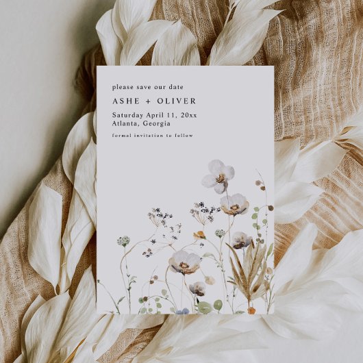 Boho Wildblume Wedding speichert das Datum Einladung
