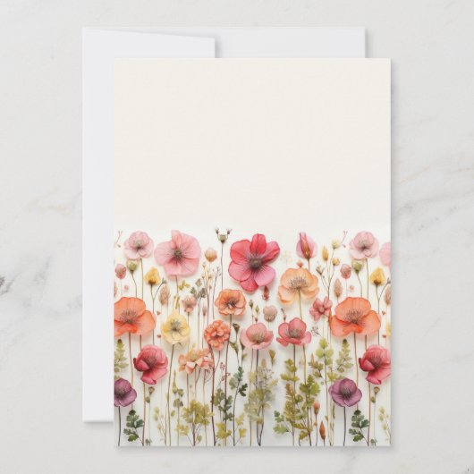 Boho Wildblume Wedding speichert das Datum Einladung (Rückseite)