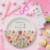 Boho Wildblume Wedding Table Deco Pappteller (Party)