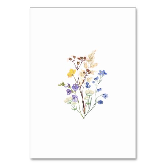 Boho Wildblume Wedding Tischnummer (Rückseite)