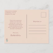 Boho Wildblume Wedding Vielen Dank Postkarte (Rückseite)