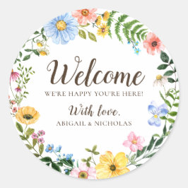 Boho Wildblume Wedding Welcome Sticker Bag Label