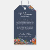 Boho Wildblume Wedding Willkommensgeschenk-Beutel Geschenkanhänger (Rückseite)