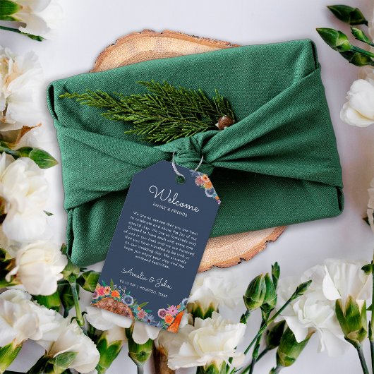 Boho Wildblume Wedding Willkommensgeschenk-Beutel Geschenkanhänger